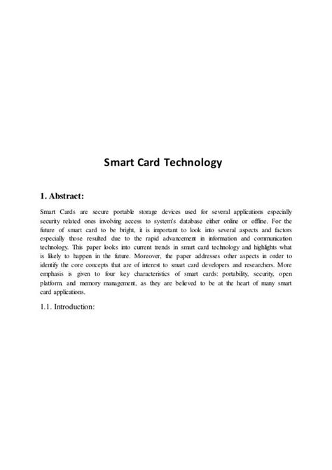 smart card seminar abstract|Smart Card: Abstract .